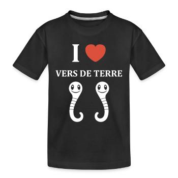 Humour ver de terre - T-shirt bio Premium Enfant - noir - Devant