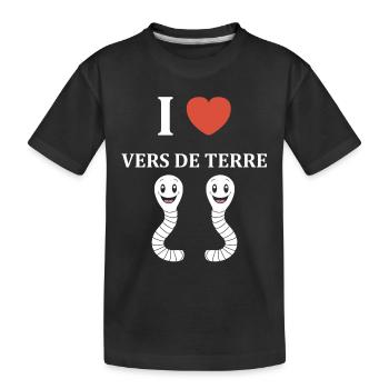 Humour ver de terre - T-shirt bio Premium Enfant - noir - Devant