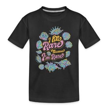 J’aime Rare parce que je suis Rare Shell Seashell - T-shirt bio Premium Enfant - noir - Devant