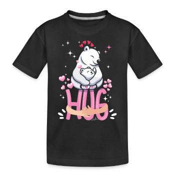 Funny - Cuddle Funny Bear - Kids' Premium Organic T-Shirt - black - Front