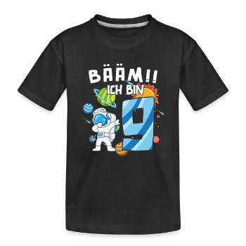 Bääm : J’ai 9 ans, astronaute - T-shirt bio Premium Enfant - noir - Devant