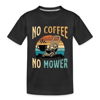 Tondeuse Pas De Café Pas De Tondeuse Tonte De Pelouse Amateur De Café - T-shirt bio Premium Enfant - noir - Devant
