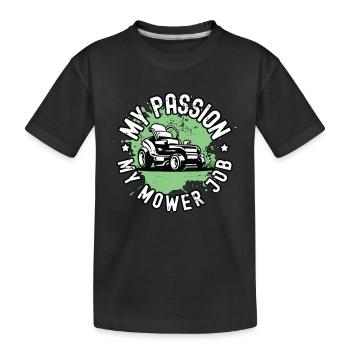 Tondeuse Ma passion Mon travail de tondeuse Aménagement paysager Tonte - T-shirt bio Premium Enfant - noir - Devant