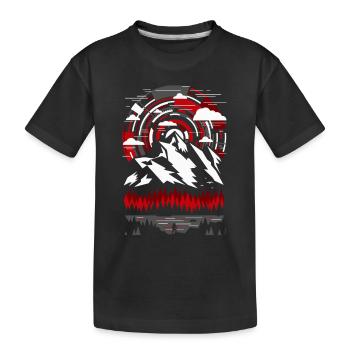 Outdoor - Montagne moderne rouge gris - T-shirt bio Premium Enfant - noir - Devant