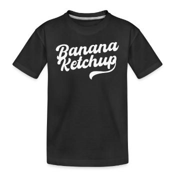 Bananen Ketchup Design - Kinder Premium Bio T-Shirt - Schwarz - Vorne