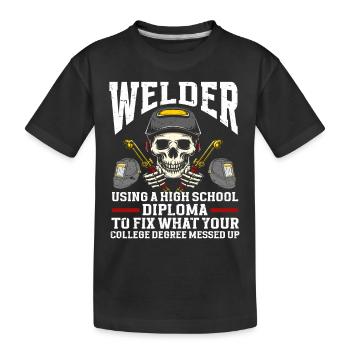 Schweißer Schweißen - Kinder Premium Bio T-Shirt - Schwarz - Vorne