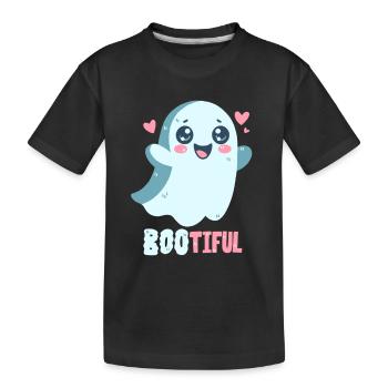 Geister-Wortwitz - Bootiful - Buh! - Kinder Premium Bio T-Shirt - Schwarz - Vorne