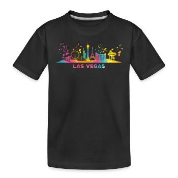 Las Vegans Skyline Stadtbild Las Vegas - Kinder Premium Bio T-Shirt - Schwarz - Vorne