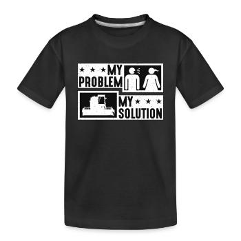 Harvester Lover My Problem My Pictogram Mom Dad - Kinder Premium Bio T-Shirt - Schwarz - Vorne