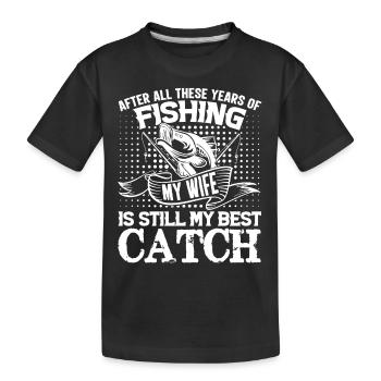 fish, fish, fishing, lake, sea, fishing, fauna, exotic - Kids' Premium Organic T-Shirt - black - Front