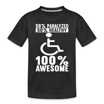 Personnes en fauteuil roulant Fauteuil roulant - T-shirt bio Premium Enfant - noir - Devant