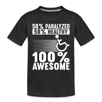 Personnes en fauteuil roulant Fauteuil roulant - T-shirt bio Premium Enfant - noir - Devant