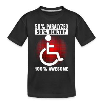 Personnes en fauteuil roulant Fauteuil roulant - T-shirt bio Premium Enfant - noir - Devant