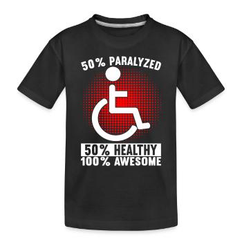 Personnes en fauteuil roulant Fauteuil roulant - T-shirt bio Premium Enfant - noir - Devant