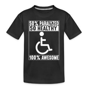 Personnes en fauteuil roulant Fauteuil roulant - T-shirt bio Premium Enfant - noir - Devant