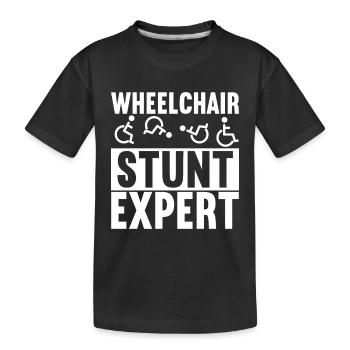 Personnes en fauteuil roulant Fauteuil roulant - T-shirt bio Premium Enfant - noir - Devant