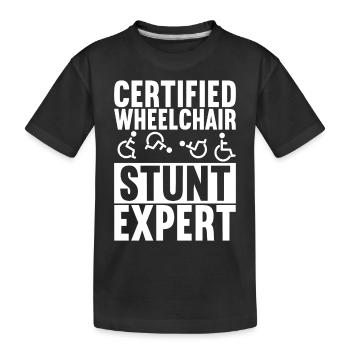 Personnes en fauteuil roulant Fauteuil roulant - T-shirt bio Premium Enfant - noir - Devant