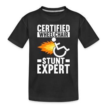 Personnes en fauteuil roulant Fauteuil roulant - T-shirt bio Premium Enfant - noir - Devant