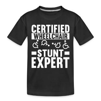 Personnes en fauteuil roulant Fauteuil roulant - T-shirt bio Premium Enfant - noir - Devant