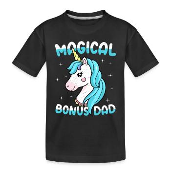 Magical Bonus Dad Stepfather Adoption - Kids' Premium Organic T-Shirt - black - Front