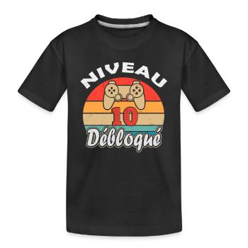 Anniversaire Enfant Gamer 10 ans - T-shirt bio Premium Enfant - noir - Devant