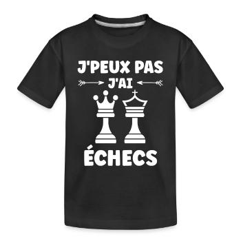 Humour échecs - T-shirt bio Premium Enfant - noir - Devant