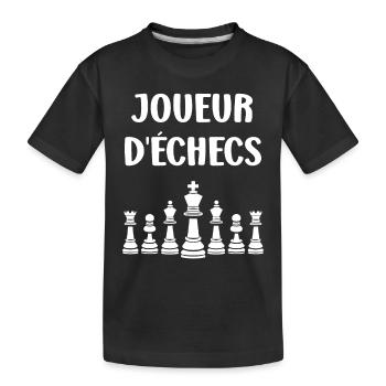 Humour échecs - T-shirt bio Premium Enfant - noir - Devant