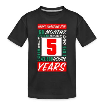 Kinder 5 Jahre Geburtstag Monate Stunden - Kinder Premium Bio T-Shirt - Schwarz - Vorne