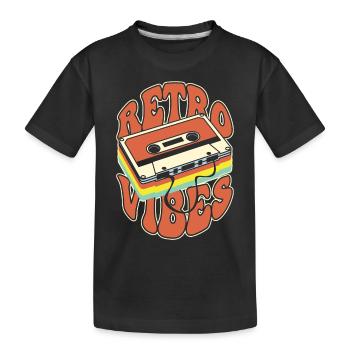 Retro Vibes Cassette Tape Nostalgia - Kids' Premium Organic T-Shirt - black - Front