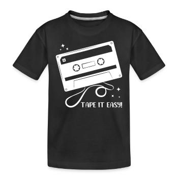 Jeu de mots sur cassette Tape It Easy - T-shirt bio Premium Enfant - noir - Devant