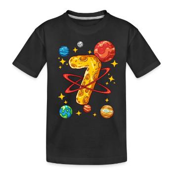7 Anniversaire Astronaute de l’espace 7 ans - T-shirt bio Premium Enfant - noir - Devant