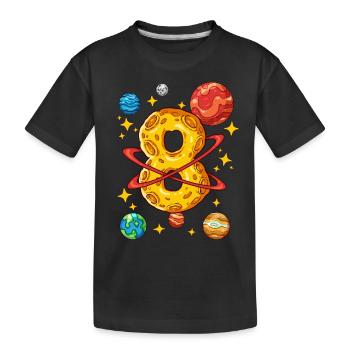 8 Birthday Space Space Astronaut 8 Years - Kids' Premium Organic T-Shirt - black - Front