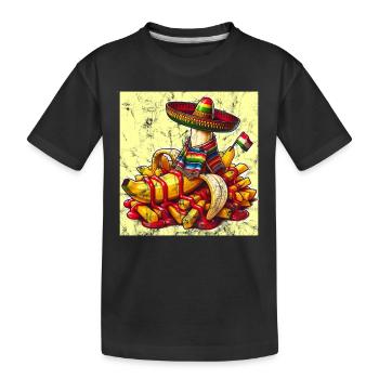 Banane Cinco de Mayo avec ketchup et frites - T-shirt bio Premium Enfant - noir - Devant