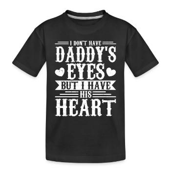 Je n’ai pas les yeux de papa #Adoption la publicité familiale du jour - T-shirt bio Premium Enfant - noir - Devant
