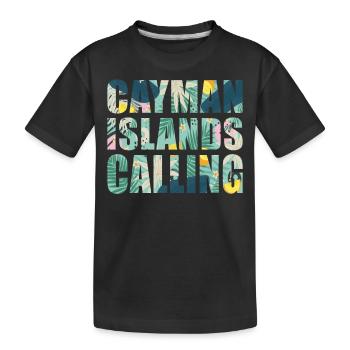 Vacances souvenirs aux îles Caïmans - T-shirt bio Premium Enfant - noir - Devant