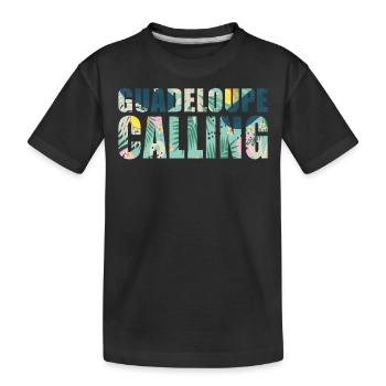 Guadeloupe Calling Tropisches Guadeloupe Souvenir - Kinder Premium Bio T-Shirt - Schwarz - Vorne