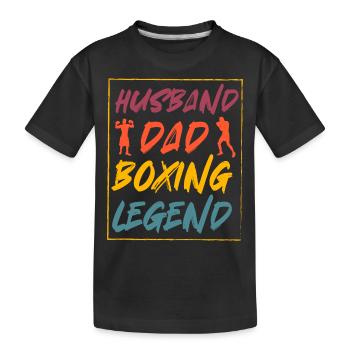 Husband Dad Boxing Legend - Kids' Premium Organic T-Shirt - black - Front