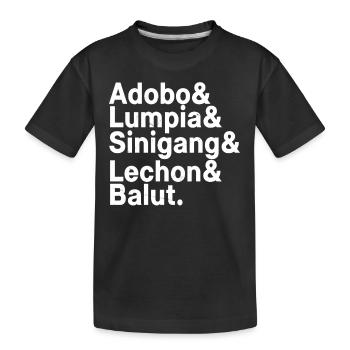 Philippinisches Essen - Kinder Premium Bio T-Shirt - Schwarz - Vorne