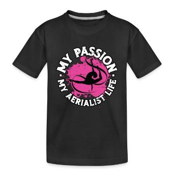 Acrobatie artistique Ma passion Ma vie aérienne Arts aériens - T-shirt bio Premium Enfant - noir - Devant