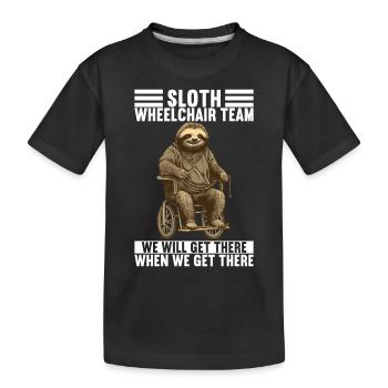 Personnes en fauteuil roulant Fauteuil roulant - T-shirt bio Premium Enfant - noir - Devant