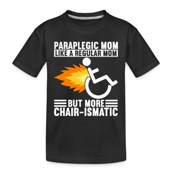 Personnes en fauteuil roulant Fauteuil roulant - T-shirt bio Premium Enfant - noir - Devant