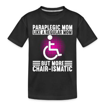 Personnes en fauteuil roulant Fauteuil roulant - T-shirt bio Premium Enfant - noir - Devant
