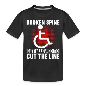Wheelchair users Wheelchair - Kids' Premium Organic T-Shirt - black - Front