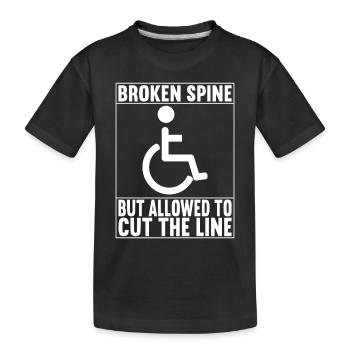 Personnes en fauteuil roulant Fauteuil roulant - T-shirt bio Premium Enfant - noir - Devant