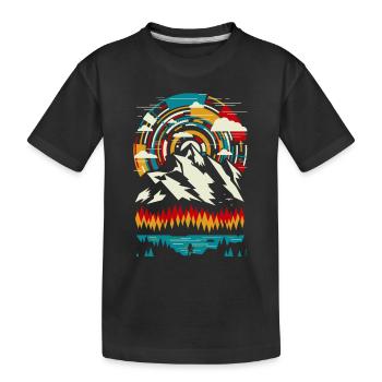 Outdoor - Montagne colorée moderne - T-shirt bio Premium Enfant - noir - Devant