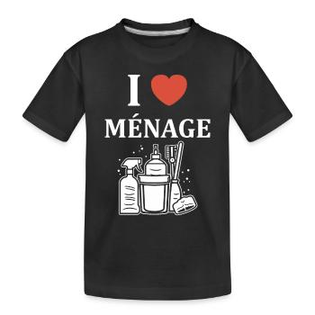 Humour faire le ménage - T-shirt bio Premium Enfant - noir - Devant