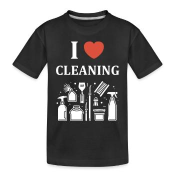Humour faire le ménage - T-shirt bio Premium Enfant - noir - Devant