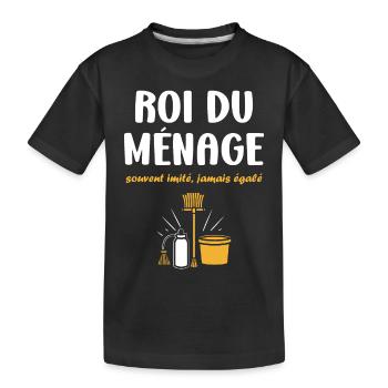 Humour faire le ménage - T-shirt bio Premium Enfant - noir - Devant