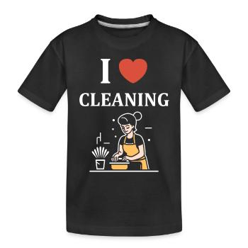 Humour faire le ménage - T-shirt bio Premium Enfant - noir - Devant
