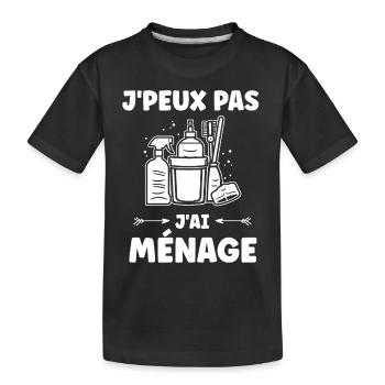 Humour faire le ménage - T-shirt bio Premium Enfant - noir - Devant